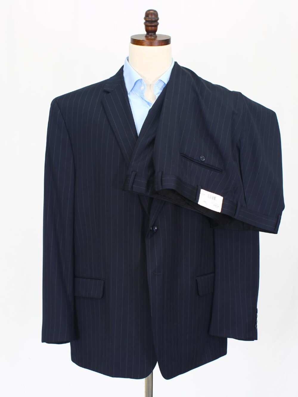 Palm Beach 52R 44 Navy Full Suit 2-Button Stripe R890